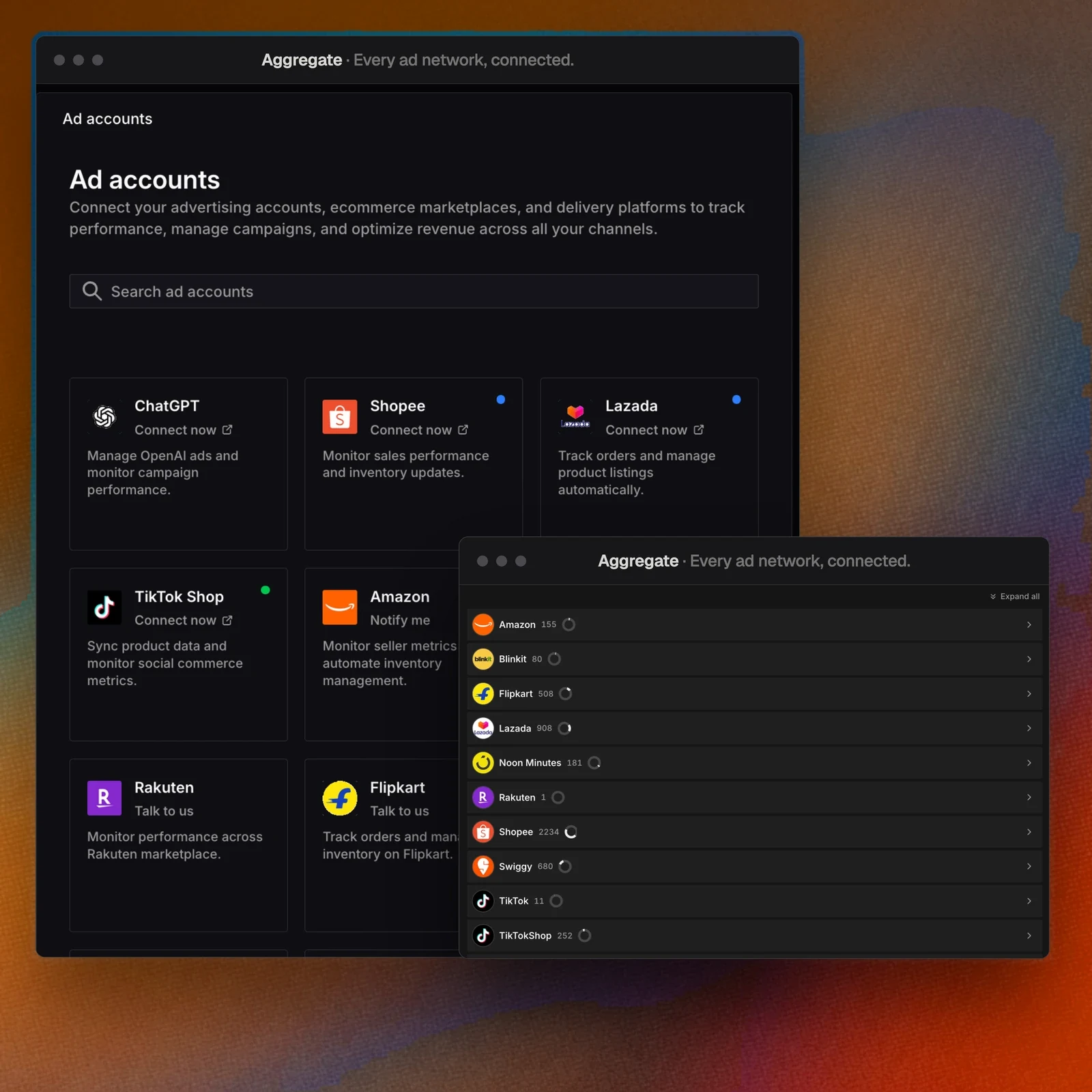 Every ad network, | connected.
